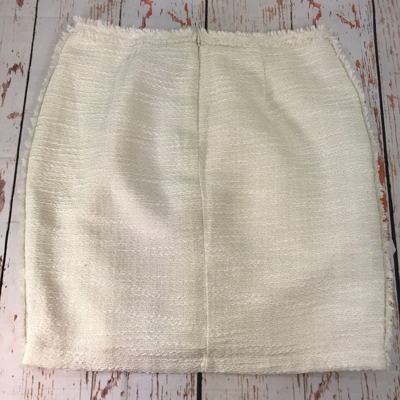 Jennifer Lopez Cream Side Fringe Back Zipper Skirt - Picture 5 of 8